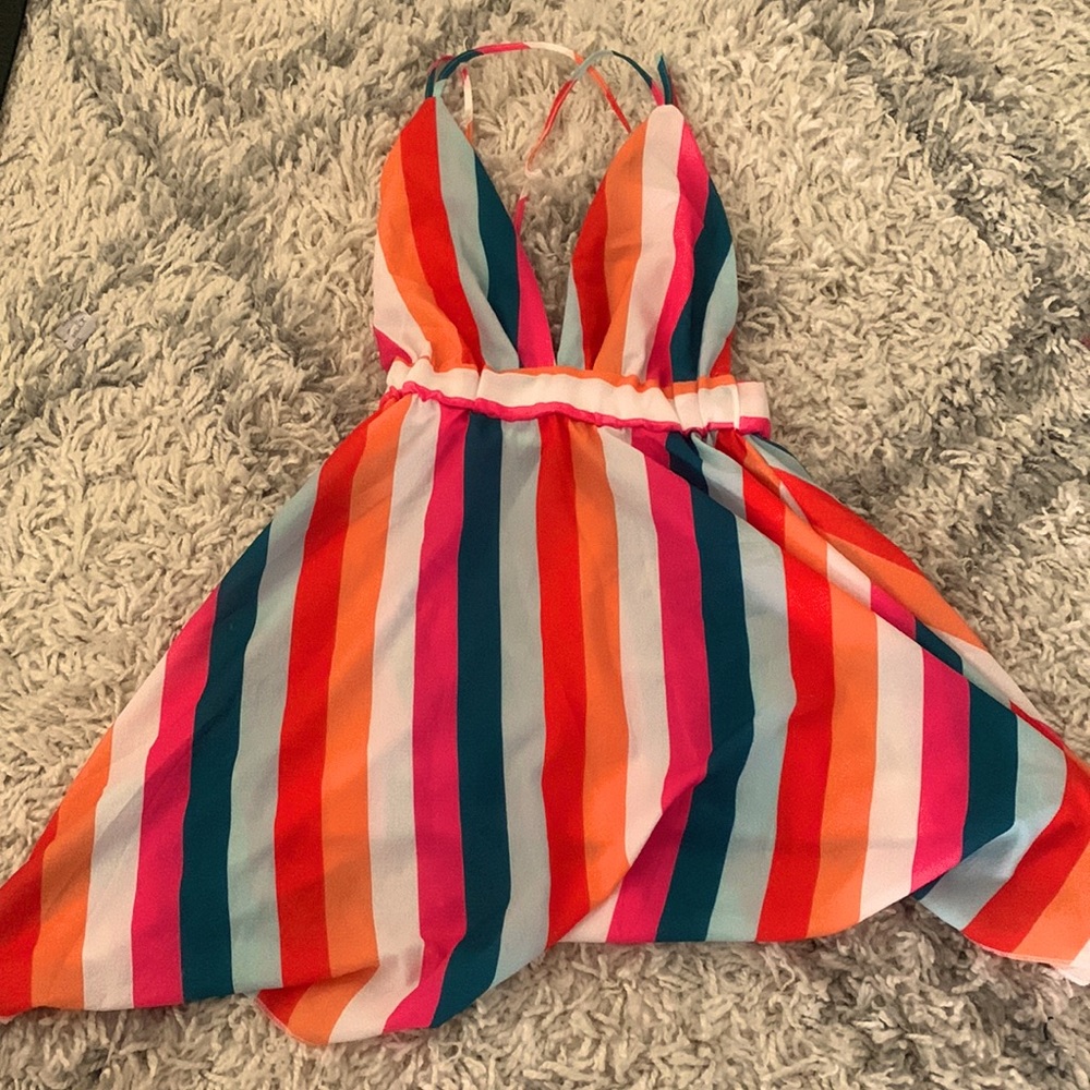 Bright striped dress